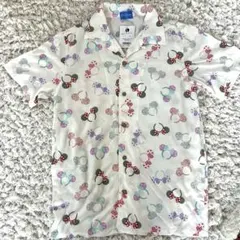 新品タグ付　東京ディズニーリゾート　レーヨン半袖シャツ　L ミニー　カチューシャ