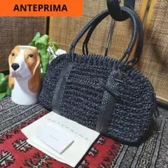 ANTEPRIMA 黒 ワイヤー　ボストン　ハンドバッグ
