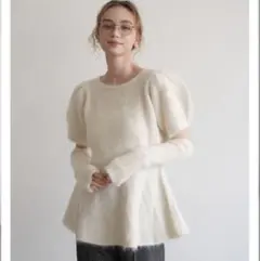 正規品　acka soft mohair knit ホワイト　ニット　モヘヤのサムネイル
