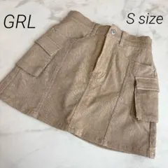 GRL グレイル カーゴミニスカート S ベージュ ミリタリー　インナーパンツ付