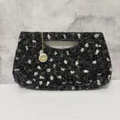 ビーズ刺繍 クラッチバッグ ミラー付 上品 パーティー 結婚式