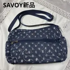 ネイビー デニム スパンコール ショルダーバッグ