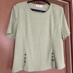 里麻　サマーニット　半袖　カットソー　トップス
