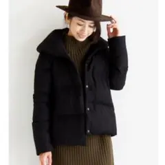 美品＊ビューティ&ユース 2way ショール フード ウール混 ダウンジャケット