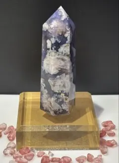 高品質　ブルー桜瑪瑙　タワー　約80.8㎜ × 24.1㎜ × 23.9㎜のサムネイル