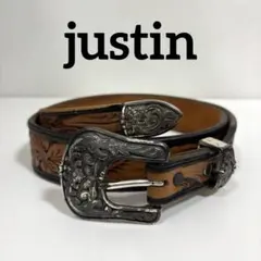 justin ジャスティン レザーベルト ウエスタン エンボス サイズ31のサムネイル