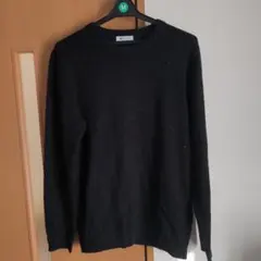 TAKEO KIKUCHI セーター L 黒×差し色 ウール混 おしゃれデザイン