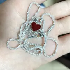 シルバー ハート型ネックレス