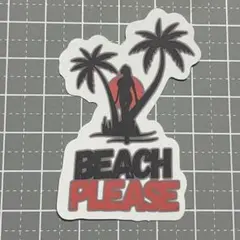 【QQQ-98】防水ステッカー ビーチ 海 南国 ハワイ ハワイアン ヤシの木