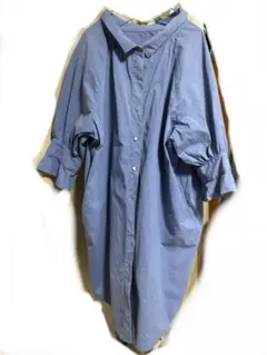 値下げ✨クールカレアン　Femicite 青いシャツワンピース