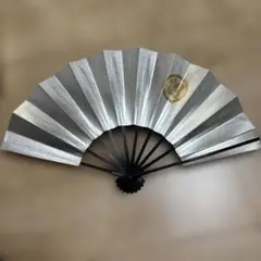 シルバー 舞扇子 金色装飾