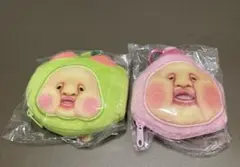 カラビナ付きミニフェイスポーチ　こびとづかん　ももじり　スモモノウチ