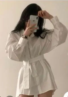 オーバーサイズシャツ ワンピース