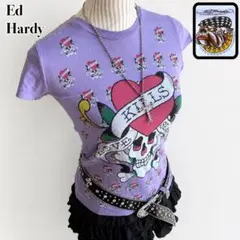 00s y2k Ed Hardy ピチT スカル ハート プリント ロック XSのサムネイル