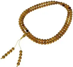 ミャンマー産 天然琥珀 バーマイト ロングネックレス ゴールドブラウン系カラー