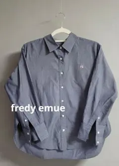 fredy emue　ネイビー コットン ボタンダウン 長袖シャツのサムネイル