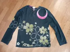 花鳥風月 花柄長袖カットソー XL　和柄