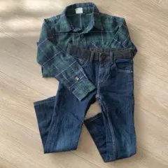 Blue Mart チェックシャツ & Zara Boys デニムパンツ
