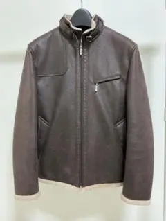 BURBERRY シングルレザージャケット ライダース 羊革 三陽商会 Haruf 革ジャン レザージャケット メンズ 本革 衿付き