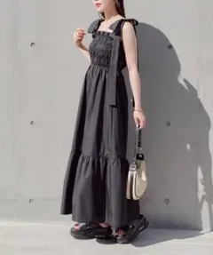 Chico チコ　肩リボンマルチwayタンクロングワンピース