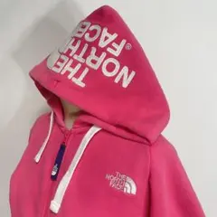 THE NORTH FACE ジップパーカー◎希少カラーデカロゴ ピンク×白色