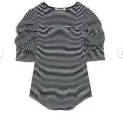 【新品未使用】SNIDEL パフスリワッフルプルオーバー ボーダーのサムネイル