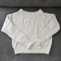 フラワーエンブロイダリーセーター　M