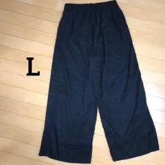 レース ワイドパンツ 黒レース パンツ Lサイズ ブラック