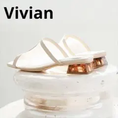 Vivian サンダル ミュール クリアヒール ローヒール　S レディースのサムネイル