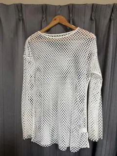 長袖 メッシュトップス