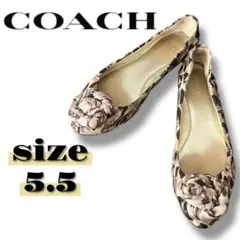 コーチ COACH フラットシューズ レオパード柄 ヒョウ柄 サイズ5.5