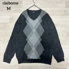 【古着】claiborne クレイボーン　Vネックニット　コットン　M
