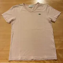 LACOSTE VネックTシャツ Sサイズ相当　ピンク