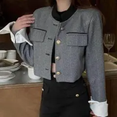 【5/30までの出品】SHEIN ノーカラー ジャケットのサムネイル