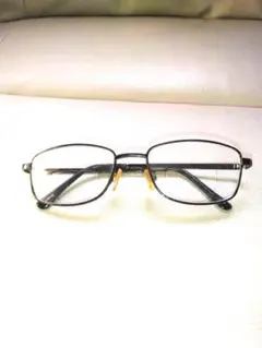 (遠近両用)メタルフレーム 長方形メガネ (度あり)