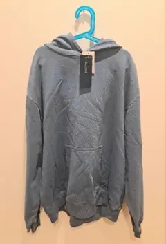 新品未使用 GLAZOS 裏毛・ピグメント加工刺繍ロゴパーカー