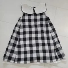 プティマイン　衿つきブロックチェックワンピ　120cm