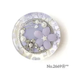 《No.2669❀》ハンドメイド　レジンヘアゴム　桜吹雪　パープル　春　大