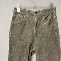 GU ハイウエストフレアコーデュロイパンツ(Ｓ)カーキブラウン　ストレッチ