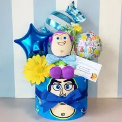 ☆出産祝いに大人気！トイストーリー バズぬいぐるみ豪華おむつケーキ