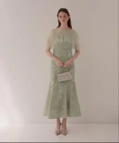 Leja チュールフリルボレロペイントマーメイドドレス　Sサイズ