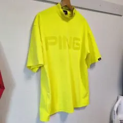 《美品》PING イエロー モックネックシャツ