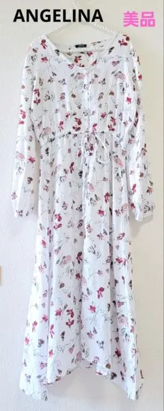 【ANGELINA】美品♡フラワープリント ロングワンピース