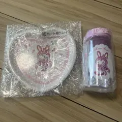 メゾピアノ 一番くじ ハート形トレイ・クリアボトルピンク セット