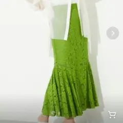 【美品 】リエンダ カッティングレースマーメイドスカート マキシ丈 グリーン S