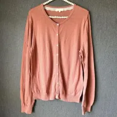 アースミュージックアンドエコロジー　ピンク レース付きカーディガン 長袖