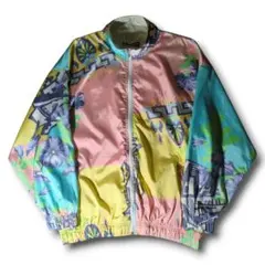 希少 90's HEAD 総柄 クレイジーパターン ナイロンジャケット M