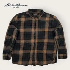 Eddie Bauerエディーバウアーコットンフランネルチェッツシャツ XXL
