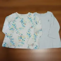 hakka kids 花柄長袖カットソー 七分袖カットソー 2枚セット 130