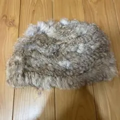 ブラウン系ファーキャップ（ラビットファー風）